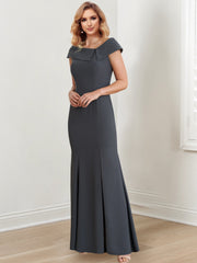 Sheath/Column Jewel Neck Floor-Length Mother of the Bride Dresses