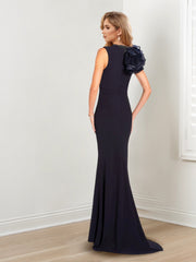 Sheath/Column V-Neck Sleeveless Mother of the Bride Dresses