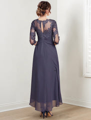 A-Line/Princess Scoop Tea-Length Mother of the Bride Dresses