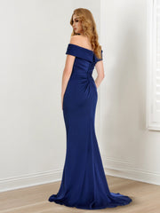 Sheath/Column Off-the-Shoulder Sleeveless Mother of the Bride Dresses