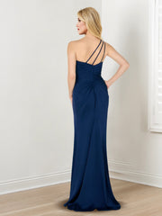 Sheath/Column One-Shoulder Sleeveless Mother of the Bride Dresses Whit Split Side