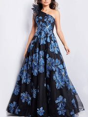 Off-Shoulder Printed Temperament Elegant Women's Dress