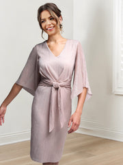 Sheath/Column V-Neck Knee-Length Mother of the Bride Dresses