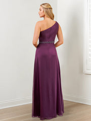 Sheath/Column One-Shoulder Mother of the Bride Dresses with Wraps & Beading