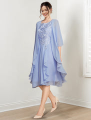 A-Line/Princess Scoop Knee-Length Mother of the Bride Dresses