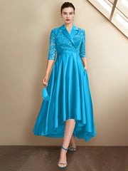 Sheath/Column V-Neck Tea-Length Mother of the Bride Dresses