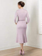 Sheath/Column Mother of the Bride Dresses with Jacket & Beading