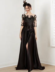 A-Line/Princess Jewel Neck Floor-Length Mother of the Bride Dresses