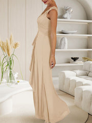 Champagne A-Line Sweetheart Neckline Pleated Mesh Dress