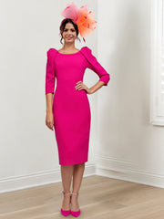 Sheath/Column Scoop Tea-Length Mother of the Bride Dresses