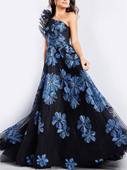 Off-Shoulder Printed Temperament Elegant Women's Dress