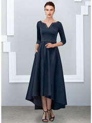 A-Line/Princess V-Neck Asymmetrical Mother of the Bride Dresses