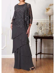 A-Line/Princess Jewel Neck Floor-Length Mother of the Bride Dresses