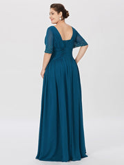 A-Line/Princess Square Neck Floor-Length Mother of the Bride Dresses