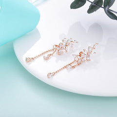 Charming Rhinestone/Tassels Drop Earrings