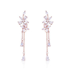 Charming Rhinestone/Tassels Drop Earrings