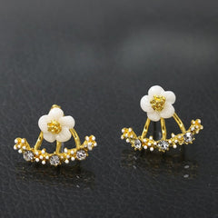 Classic Flower Rhinestone Stud Earrings