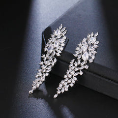 Elegant Oval Cubic Zirconia Drop Earrings