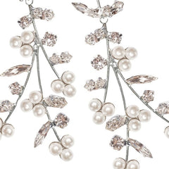 Luxurious Marquise Pearl/Rhinestone Drop Earrings