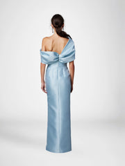 A-Line/Princess One-Shoulder Half Sleeves Floor-Length Mother of the Bride Dresses with Ruffles