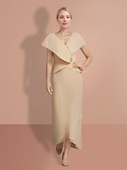 A-Line/Princess Short Sleeves V Neck Mother Of The Bride Dresses