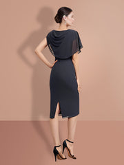 Sheath/Column Knee-Length Short Sleeves Mother of the Bride Dresses