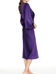 Sheath/Column V Neck Tea Length Mother of the Bride Dresses