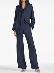 Long Sleeves Mother of the Bride Pantsuits with Sequin