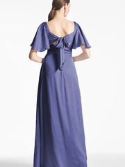 A Line/Princess Square Neck Short Sleeves Floor-Length Mother of the Bride Dresses