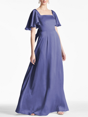 A Line/Princess Square Neck Short Sleeves Floor-Length Mother of the Bride Dresses