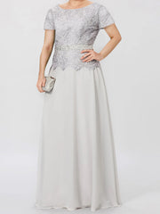 A-Line/Princess Short Sleeves Mother of the Bride Dresses with Applique & Sequins