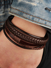 Men's Leather Bracelet Classic Imagine Stylish Simple Ethnic Fashion