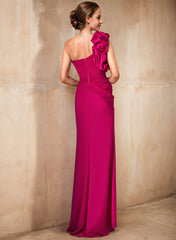 Sheath/Column One-Shoulder Mother of the Bride Dresses with Split Side