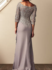 Sheath/Column Scoop Floor-Length Mother of the Bride Dresses