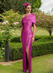 Sheath/Column One-Shoulder Floor-Length Mother of the Bride Dresses