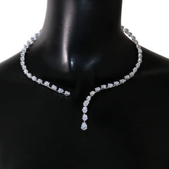 Stylish Cubic Zirconia Collar Necklace