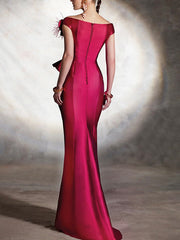 Trumpet/Mermaid Off-the-Shoulder Mother of the Bride Dresses with Split Side