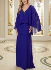 A-Line/Princess V-Neck Mother of the Bride Dresses with Beading