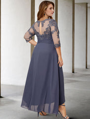 A-Line/Princess Scoop Asymmetrical Mother of the Bride Dresses