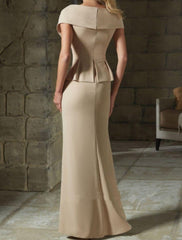 Sheath/Column V-Neck Mother of the Bride Dresses with Belt