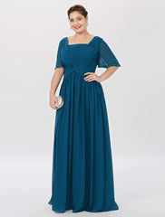 A-Line/Princess Square Neck Floor-Length Mother of the Bride Dresses