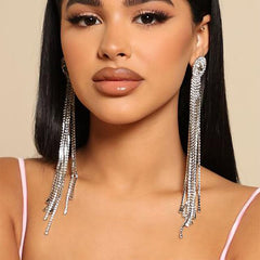 Wedding Party Hoop Earrings Tassel Fringe